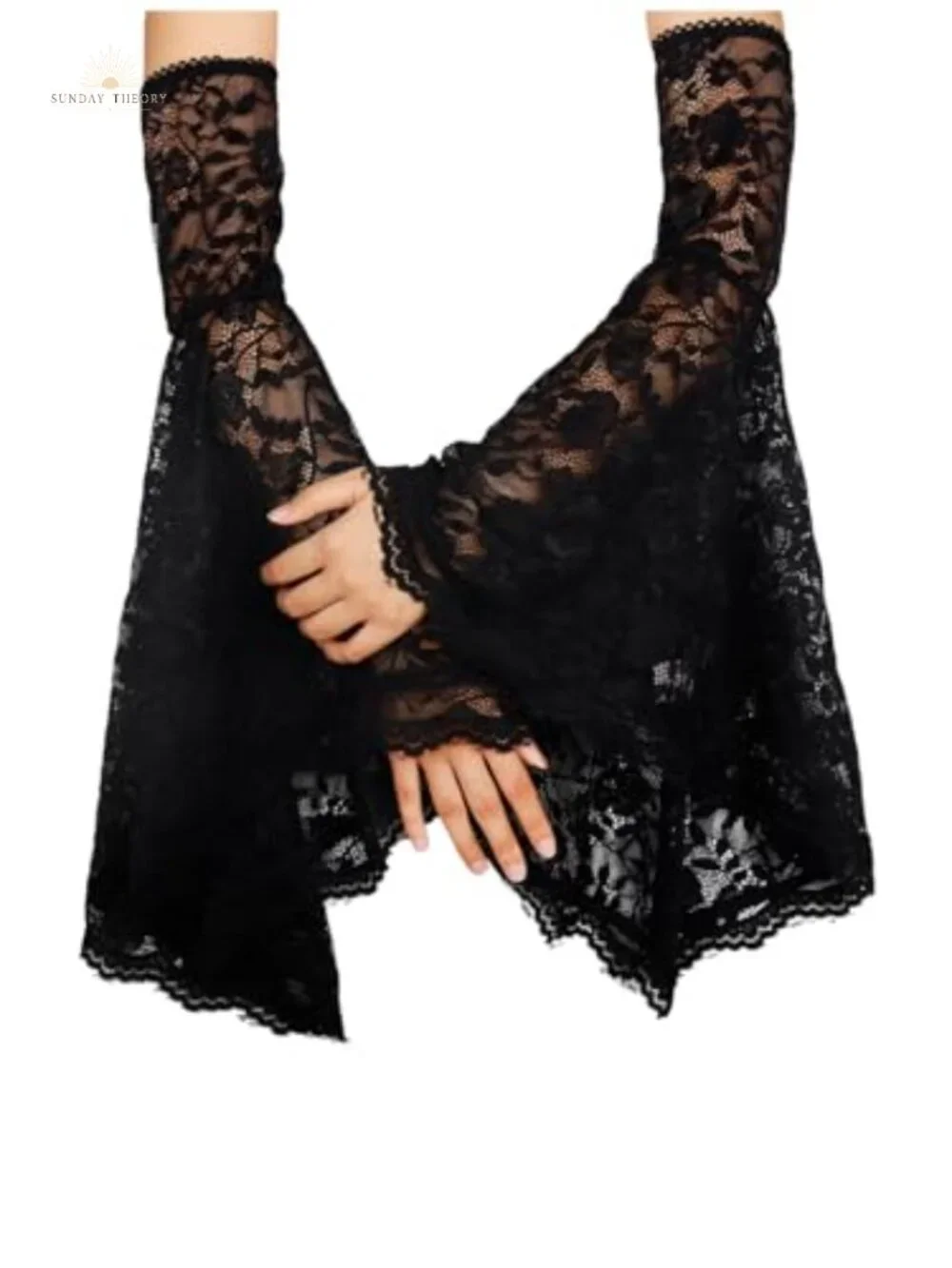 Victorian Lace Arm Sleeves Witch Gloves Gothic Cosplay Accessory